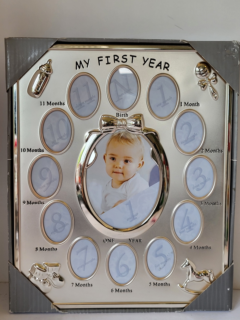 Prinz My First Year Silver Baby Photo Frame 13 Opening